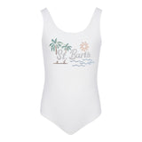 Saint Barth Costume Intero Tinta Unita con Brillantini per Bambina CARA00101 BIANCO SAINT BARTH 