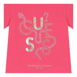Guess T-Shirt Girocollo Tinta Unita con Stampa per Bambina J5RI15K6YW4 FUXIA GUESS 