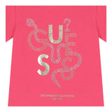Guess T-Shirt Girocollo Tinta Unita con Stampa per Bambina J5RI15K6YW4 FUXIA GUESS 