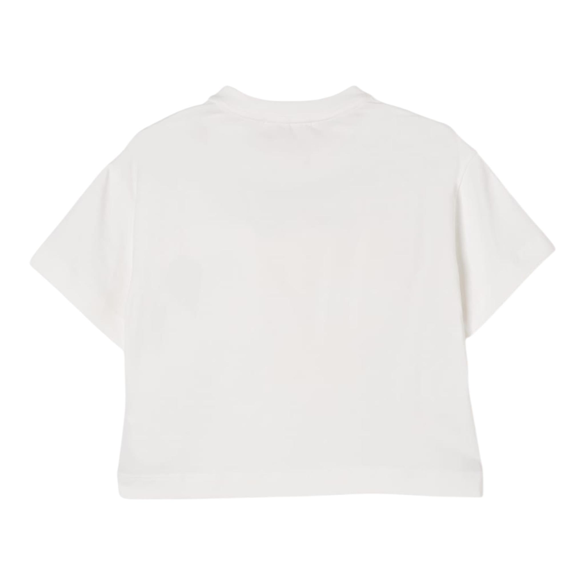 Elisabetta Franchi T-Shirt Girocollo Tinta Unita con Logo per Bambina EFTS232 PANNA ELISABETTA FRANCHI 