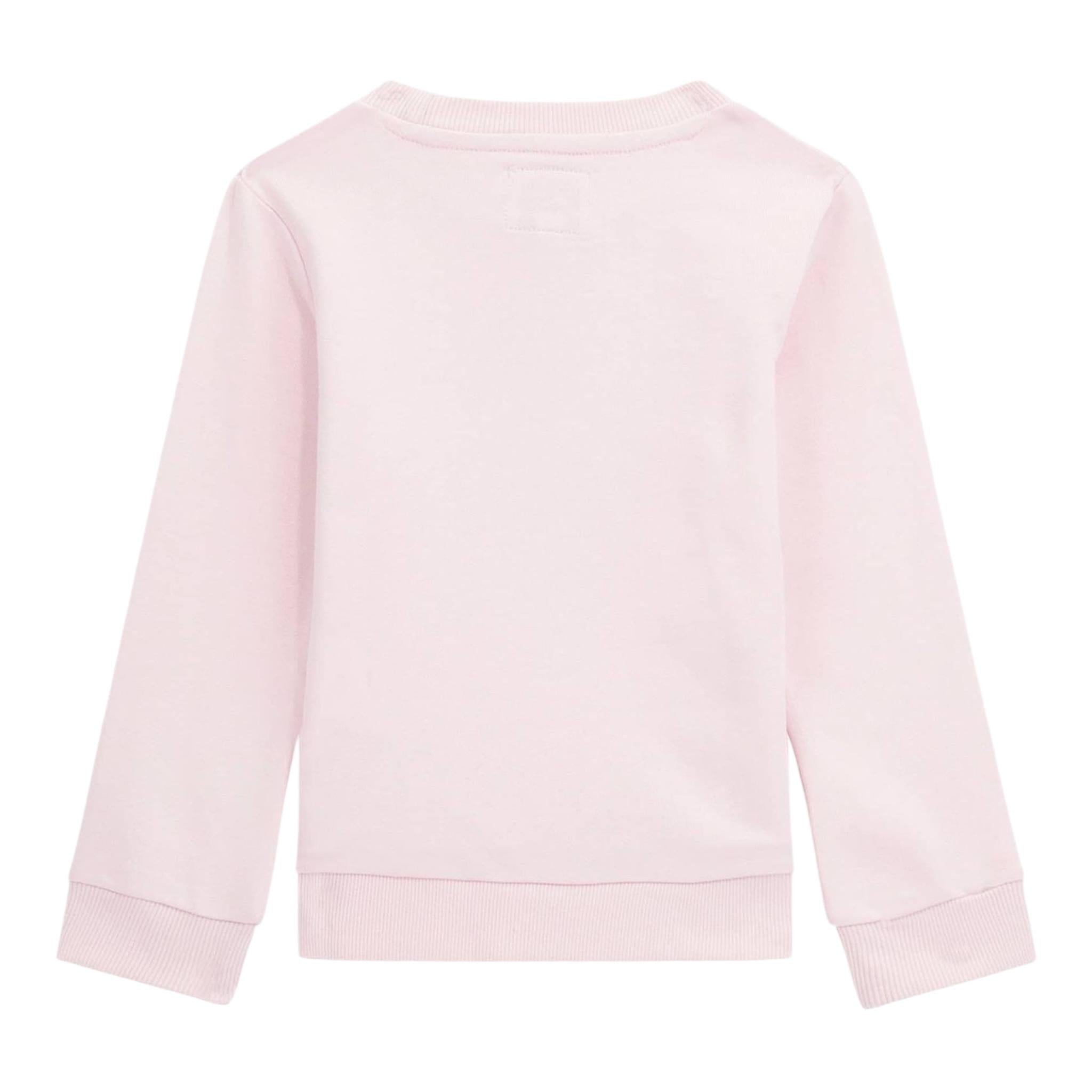 GUESS felpa chiusa girocollo tinta unita con logo Rosa per Neonata K4YQ10KA6R3 ROSA GUESS 
