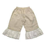 La Stupenderia Short Bicolore Con Balze In Contrasto Beige Per Bambina