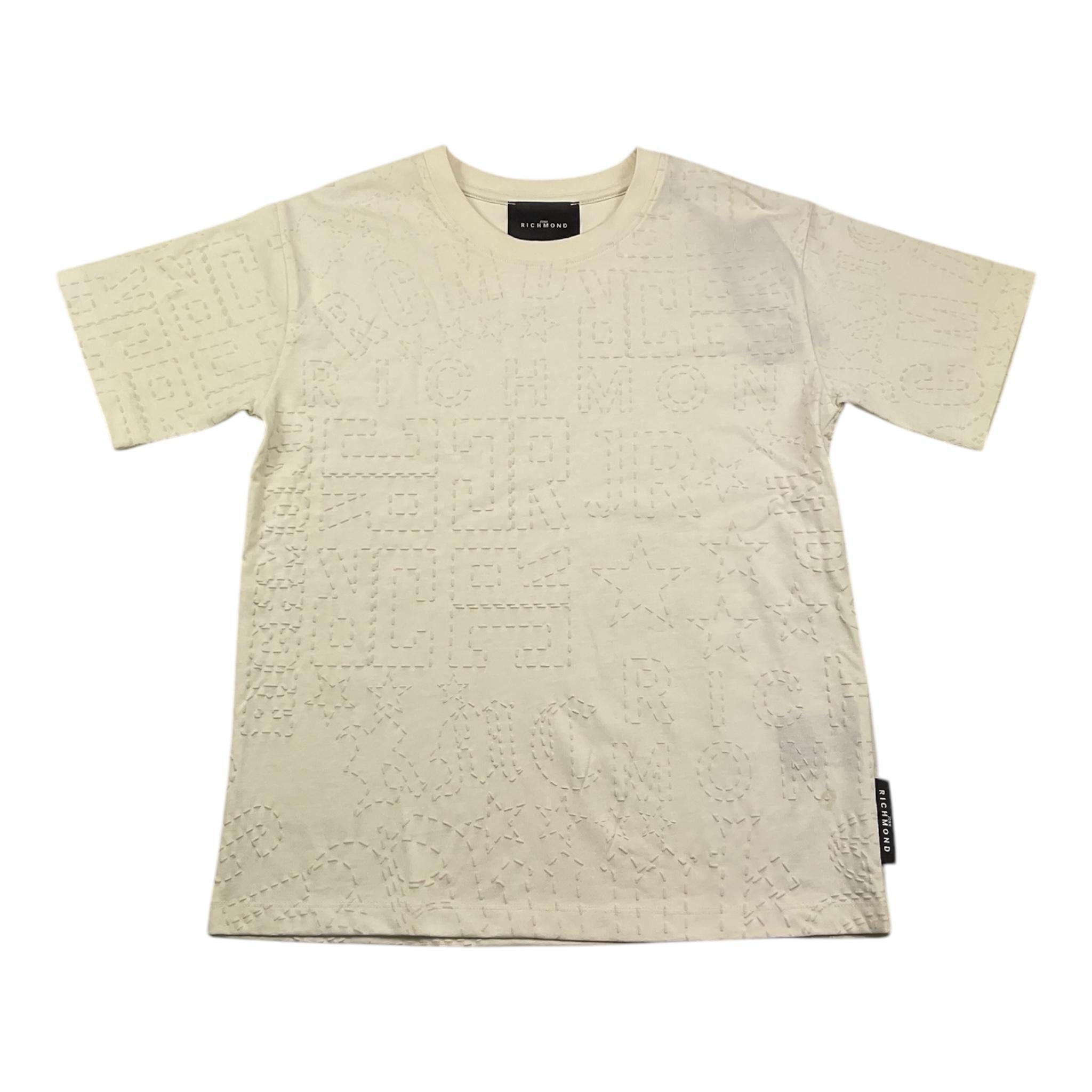 JOHN RICHMOND t-shirt girocollo tinta unita con ricami Panna per Bambino RGA25153TD PANNA JOHN RICHMOND 