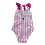 Saint Barth Costume Intero Tinta Unita con Fantasia A Righe E Stampa per Bambina CARO001 ROSA SAINT BARTH 