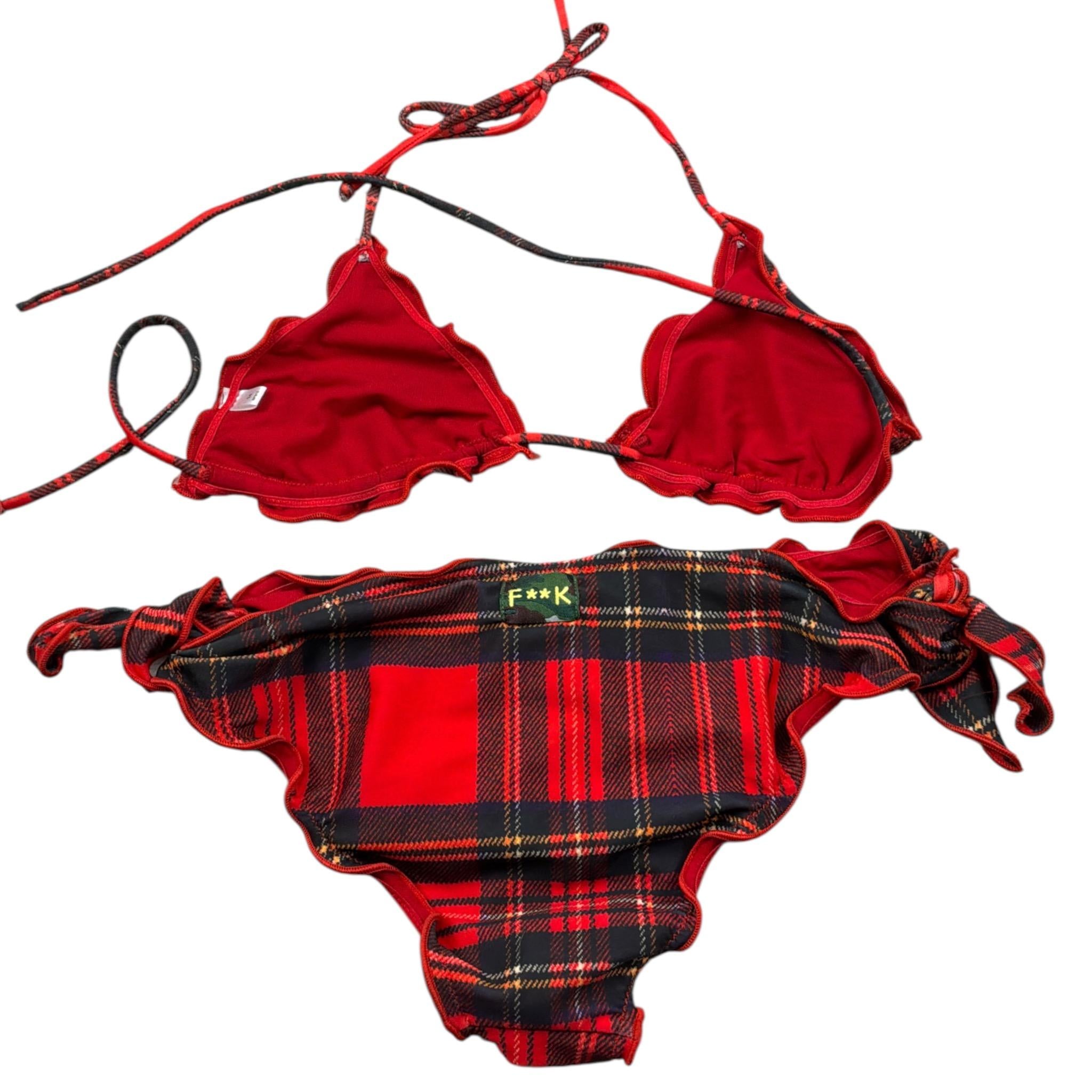 F**K Costume 2 Pezzi Triangolo-Mutandina Rosso per Bambina FK14702U ROSSO F**K 