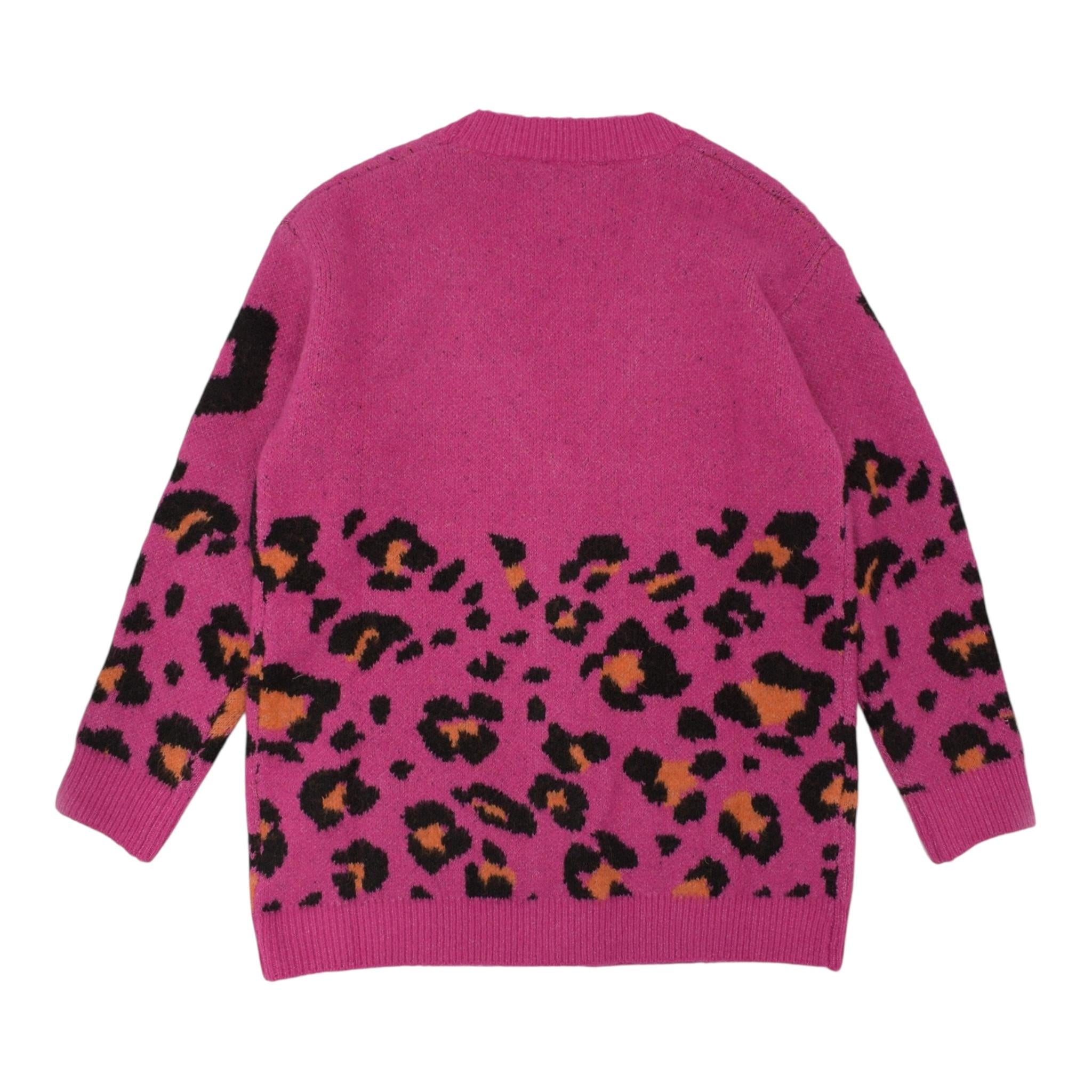 PINKO cardigan tinta unita con fantasia maculata Fuxia per Bambina F4PIJGJCA044 FUXIA PINKO 