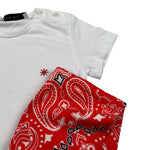 Manuel Ritz T-Shirt Girocollo tinta unita con Stampa E Bandana Bianco per Bambino MR3124JX BIANCO MANUEL RITZ 