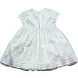 Le Bebe Abito Mezza Manica Tinta Unita con Fiocco per Neonata LBG0799 BIANCO LE BEBE 