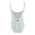 Saint Barth Costume Intero Bicolore con Fantasia A Righe per Bambina CARA001 BIANCO/VERDE SAINT BARTH 