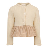 DOU DOU cardigan tinta unita con rouches Panna per Bambina DV9A00 PANNA DOU DOU 