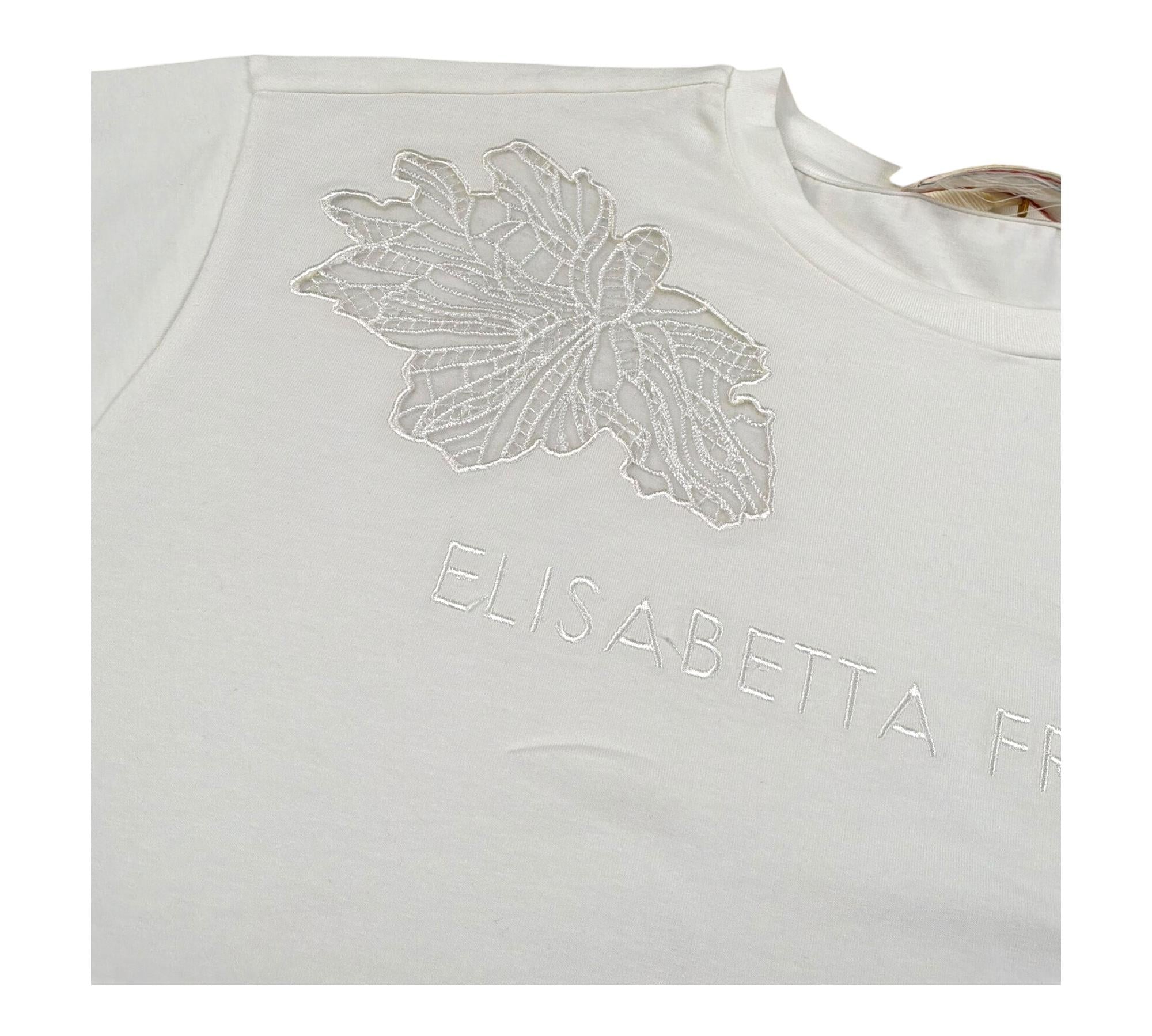 Elisabetta Franchi T-Shirt Girocollo Tinta Unita con Logo per Bambina EFTS236 PANNA ELISABETTA FRANCHI 