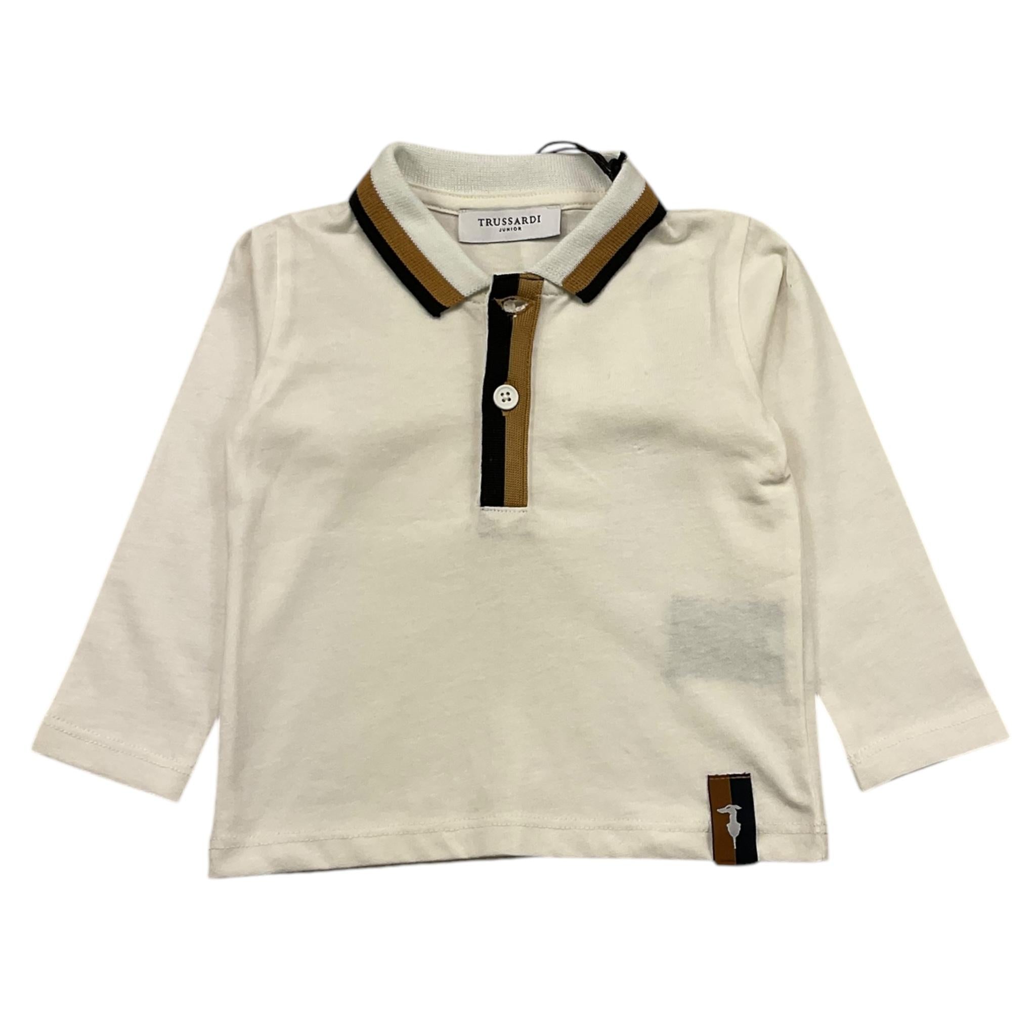 TRUSSARDI polo manica lunga tinta unita Bianco per Neonato TIA25072 BIANCO TRUSSARDI 
