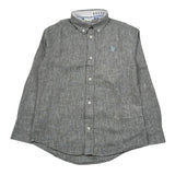 U.S. Polo Assn Camicia Manica Lunga Tinta Unita con Logo per Bambino US41504004 VERDE U.S. POLO ASSN 