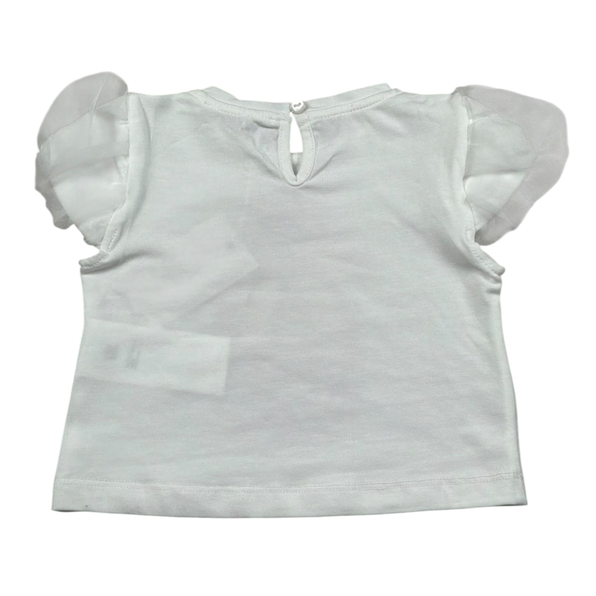 M+E' T-Shirt Girocollo tinta unita con Stampa Bianco per Bambina UE1856JX BIANCO M+E' 