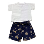 Moschino Completo 2 Pezzi T-Shirt-Bermuda Bicolore per Bambino MUG01CJ BIANCO/BLU MOSCHINO 