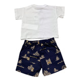 Moschino Completo 2 Pezzi T-Shirt-Bermuda Bicolore per Bambino MUG01CJ BIANCO/BLU MOSCHINO 