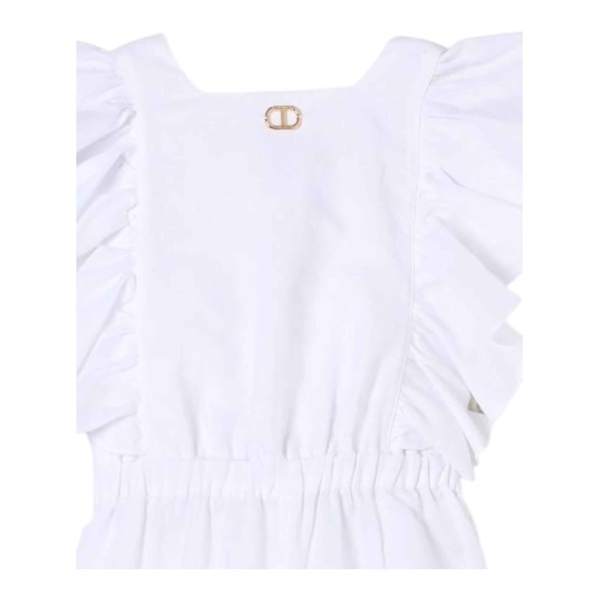 Twinset Tuta Tinta Giromanica Tinta Unita per Bambina 251GJ2405 BIANCO TWINSET 