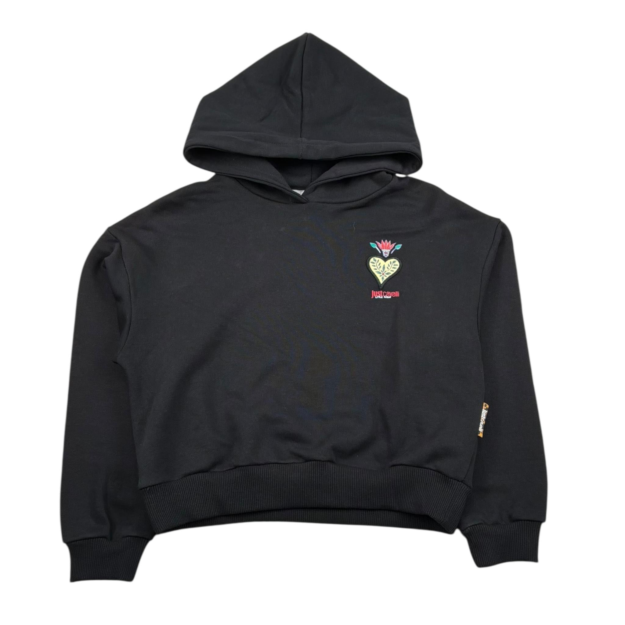 Just Cavalli Felpa Chiusa con Cappuccio Tinta Unita per Bambina JGP26148FE NERO JUST CAVALLI 