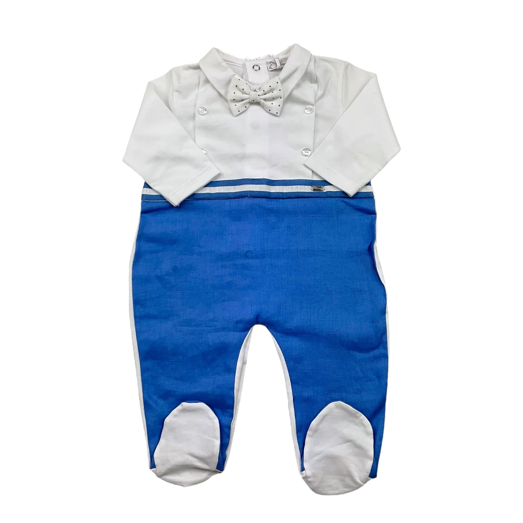 Ninnaoh Tutina Bicolore con Papillions per Neonato E2220T BIANCO/BLU NINNAOH 