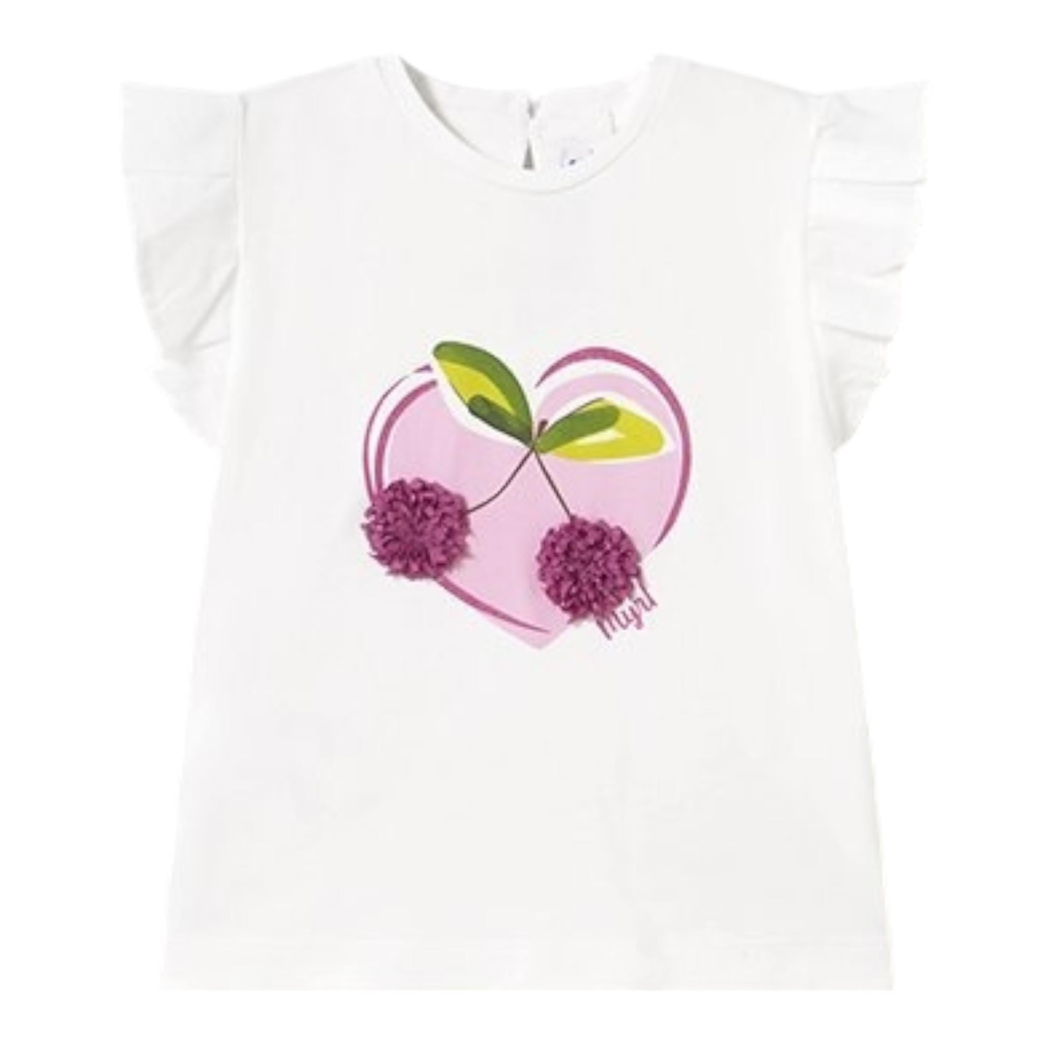 Mayoral T-Shirt Girocollo Tinta Unita con Stampa per Neonata 1042 BIANCO MAYORAL 