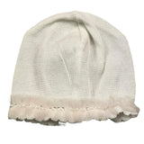 Minu‘ Schlichte Mütze mit kontrastierendem Tüll in Creme für Neugeborene