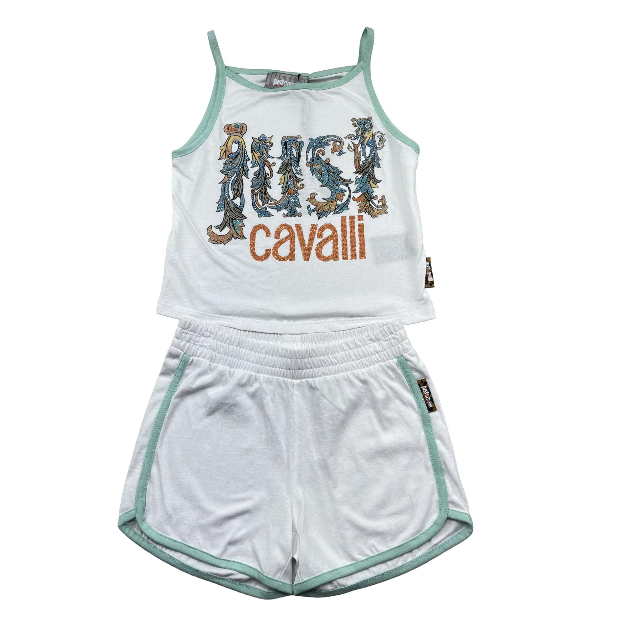 Just Cavalli Completo 2 Pezzi Top-Short per Bambina JGP26141CJ BIANCO JUST CAVALLI 