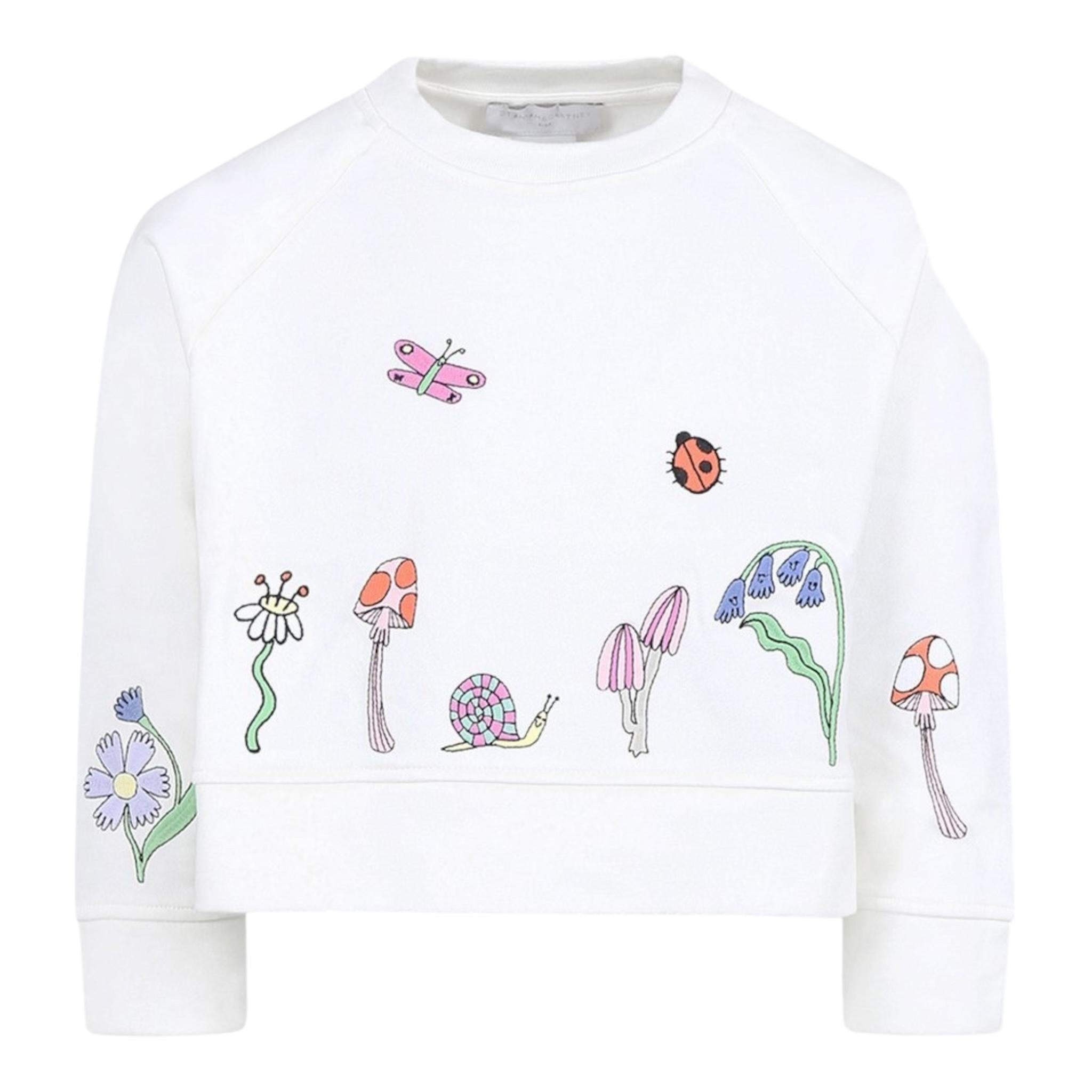 Stella Mccartney Felpa Girocollo Tinta Unita con Stampa per Neonata TW4A50 BIANCO STELLA McCARTNEY 