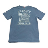 Saint Barth T-Shirt Girocollo Tinta Unita con Stampa per Bambino 00386L AZZURRO SAINT BARTH 