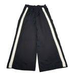 Manila Grace Pantalone Modello A Palazzo Tinta Unita con Profili In Contrasto per Bambina 155PMJS25 NERO MANILA GRACE 