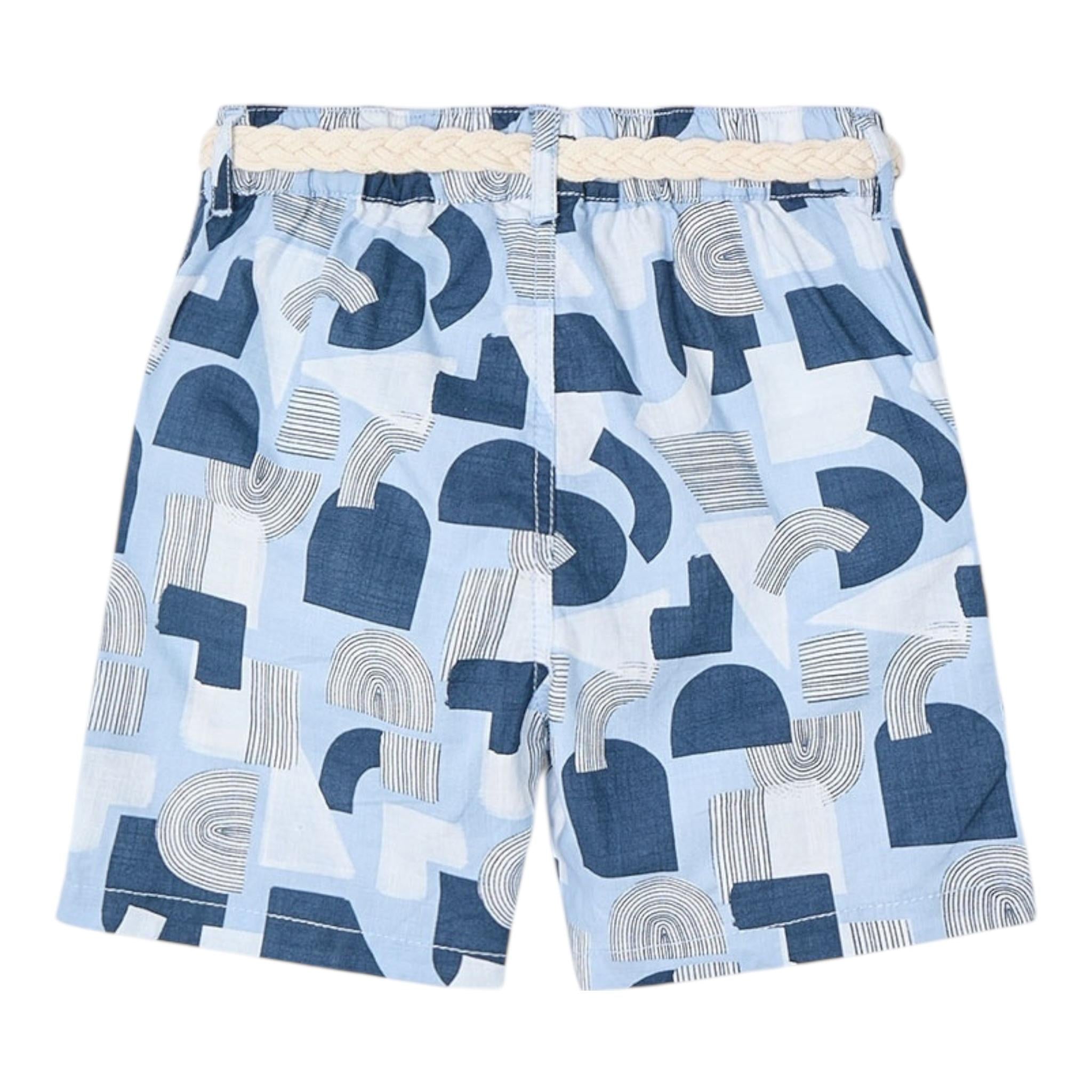 Mayoral Bermuda Tinta Unita Stampa Fantasia con Cintura Corda per Bambino 3221 AZZURRO MAYORAL 