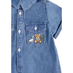 Moschino Pagliaccetto Tinta Unita In Denim per Neonato MUC01FBB BLU MOSCHINO 