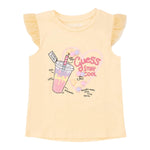 Guess Canotta Girocollo con Maniche In Tulle Tinta Unita con Stampa per Neonata K4GI14K6YW3 GIALLO GUESS 