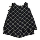 Elisabetta Franchi Pagliaccetto Giromanica Tinta Unita con Fantasia per Neonata EGTA008 NERO ELISABETTA FRANCHI 