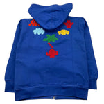 NEVER TOO felpa con zip e cappucci tinta unita con ricami Blu per Bambino NT2078R BLU NEVER TOO 