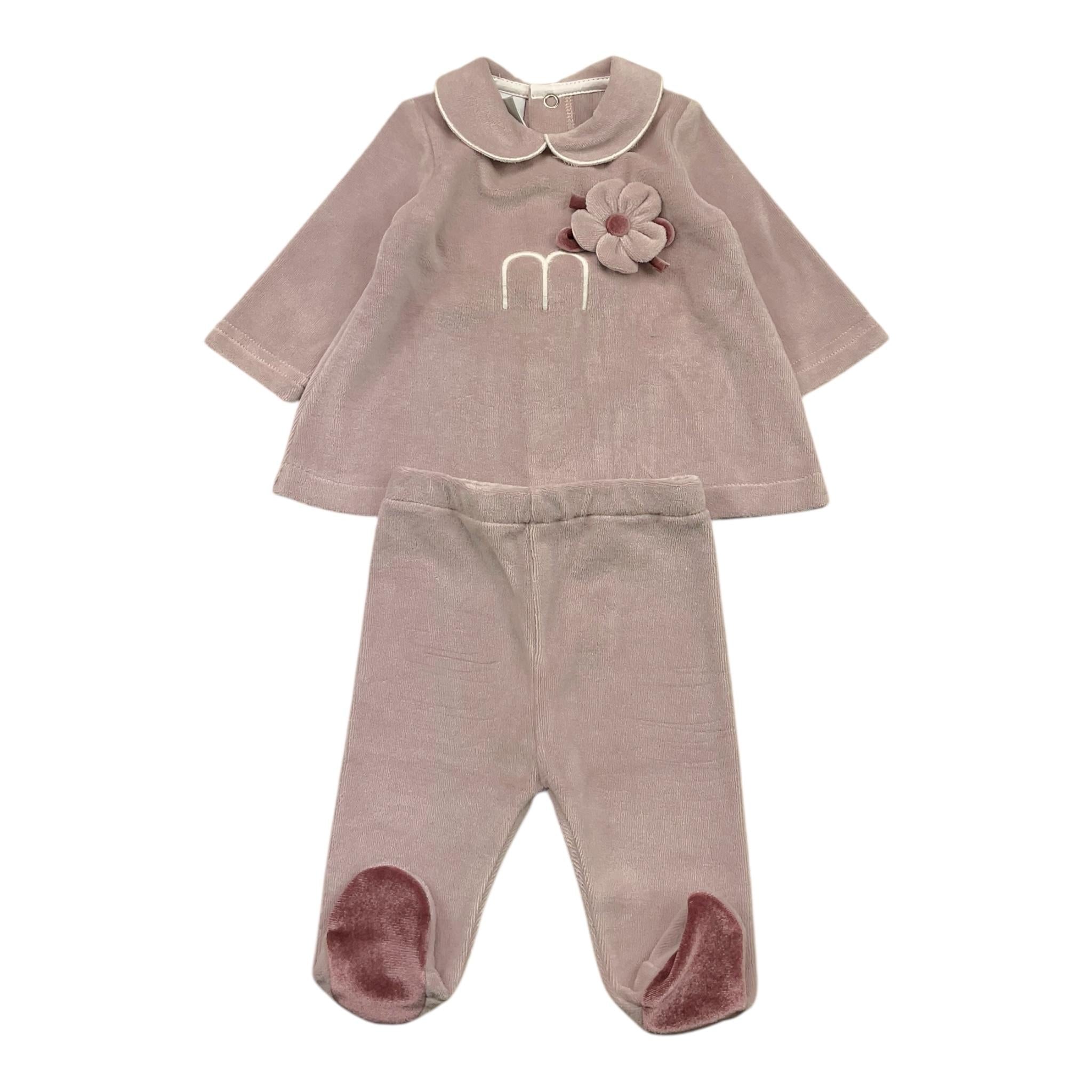 MARLU' completo 2pz tinta unita shirt-ghettina Rosa per Neonata IB1017 ROSA MARLU' 