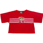 Moschino T-Shirt Modello Crop Tinta Unita con Stampa per Bambina HDM06Y ROSSO MOSCHINO 
