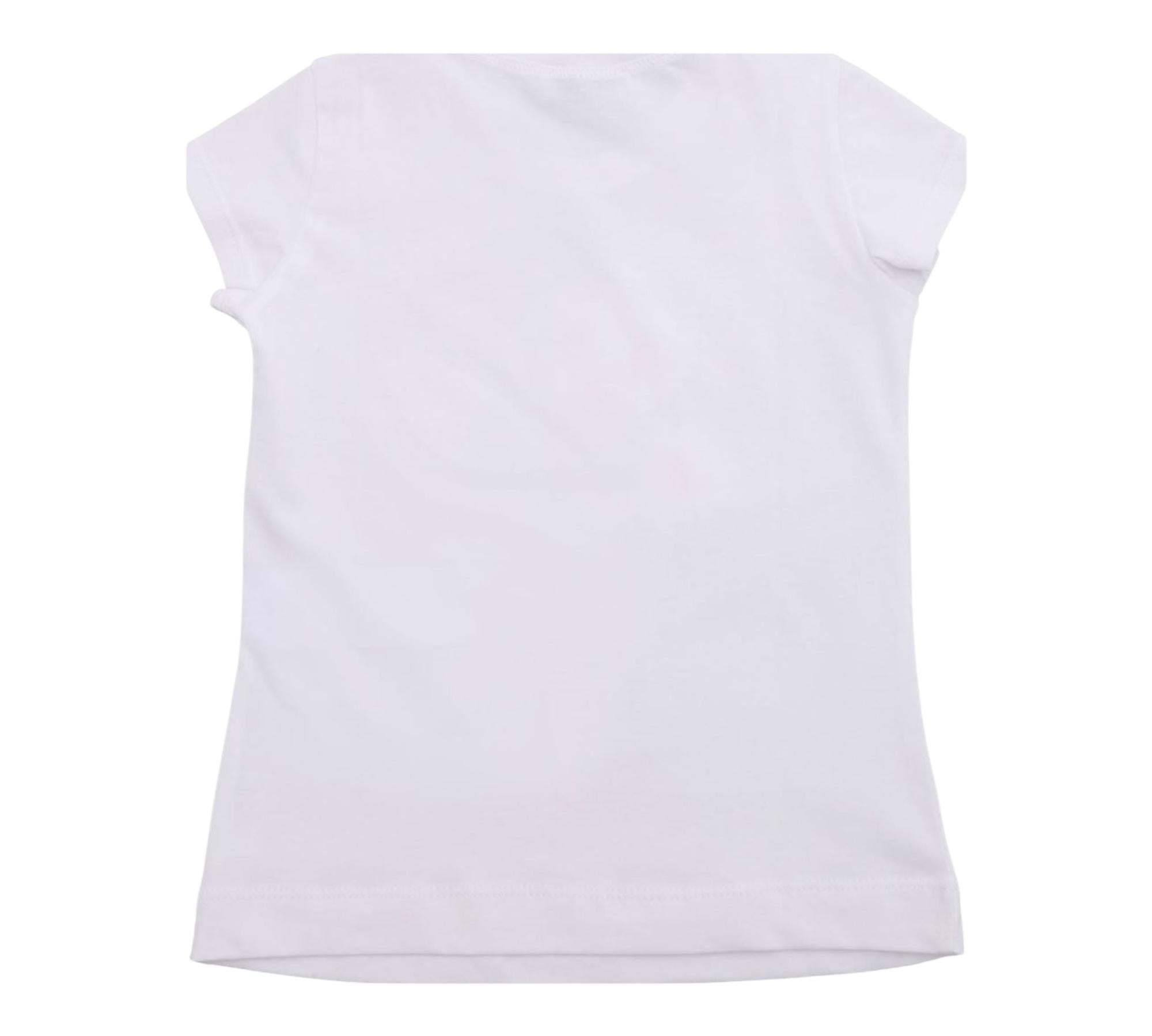 Monnalisa T-Shirt Girocollo Tinta Unita con Stampa per Bambina 113602S2 BIANCO MONNALISA 