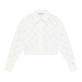 Patrizia Pepe Camicia Manica Lunga Tinta Unita con Brillantini per Bambina 7C0254 BIANCO PATRIZIA PEPE 