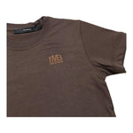 I'M BRIAN t-shirt girocollo tinta unita con logo Marrone per Bambino TS3142JXX MARRONE I'M BRIAN 
