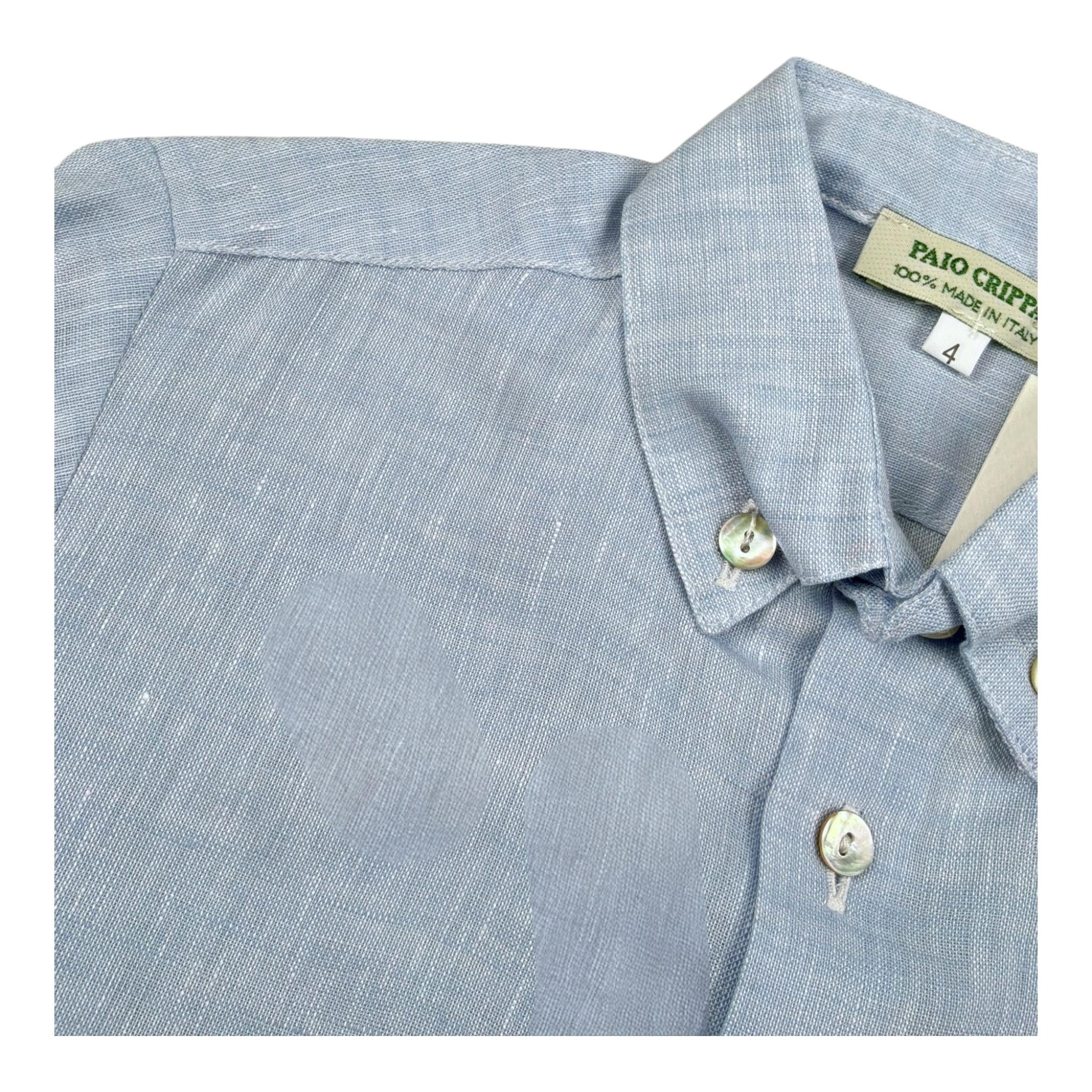 Paio Crippa Camicia Manica Lunga Tinta Unita per Bambino TAMBURO AZZURRO PAIO CRIPPA 