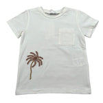 M+E' T-Shirt Girocollo tinta unita Cn Taschino Panna per Bambino UEM0486 PANNA M+E' 