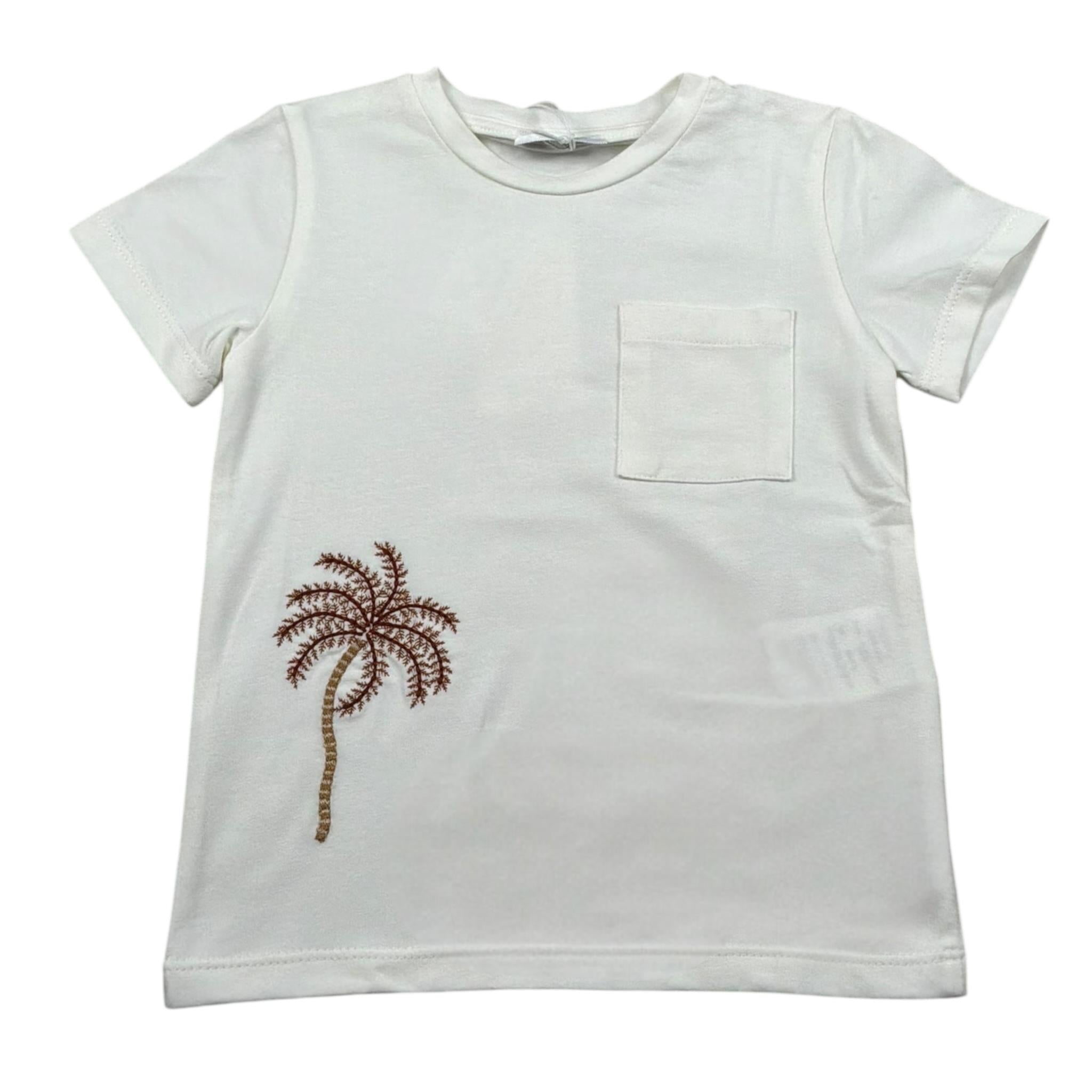 M+E' T-Shirt Girocollo tinta unita Cn Taschino Panna per Bambino UEM0486 PANNA M+E' 