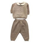 MARLU' completo 2pz maglia-pantalone tinta unita  Beige per Neonato IF5050 BEIGE MARLU' 