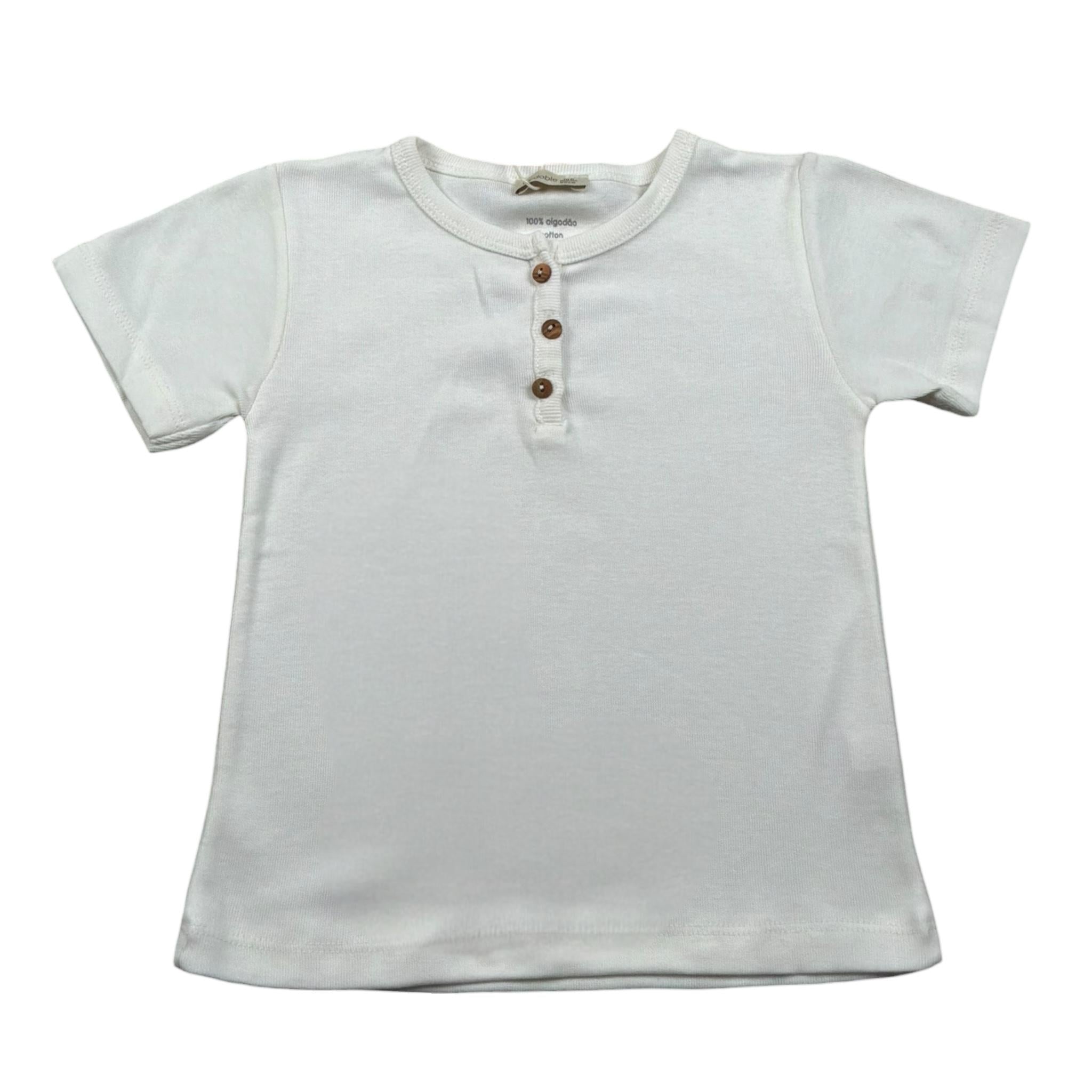 Wedoble T-Shirt Girocollo Tinta Unita con Bottoni per Neonato V2511602A PANNA WEDOBLE 