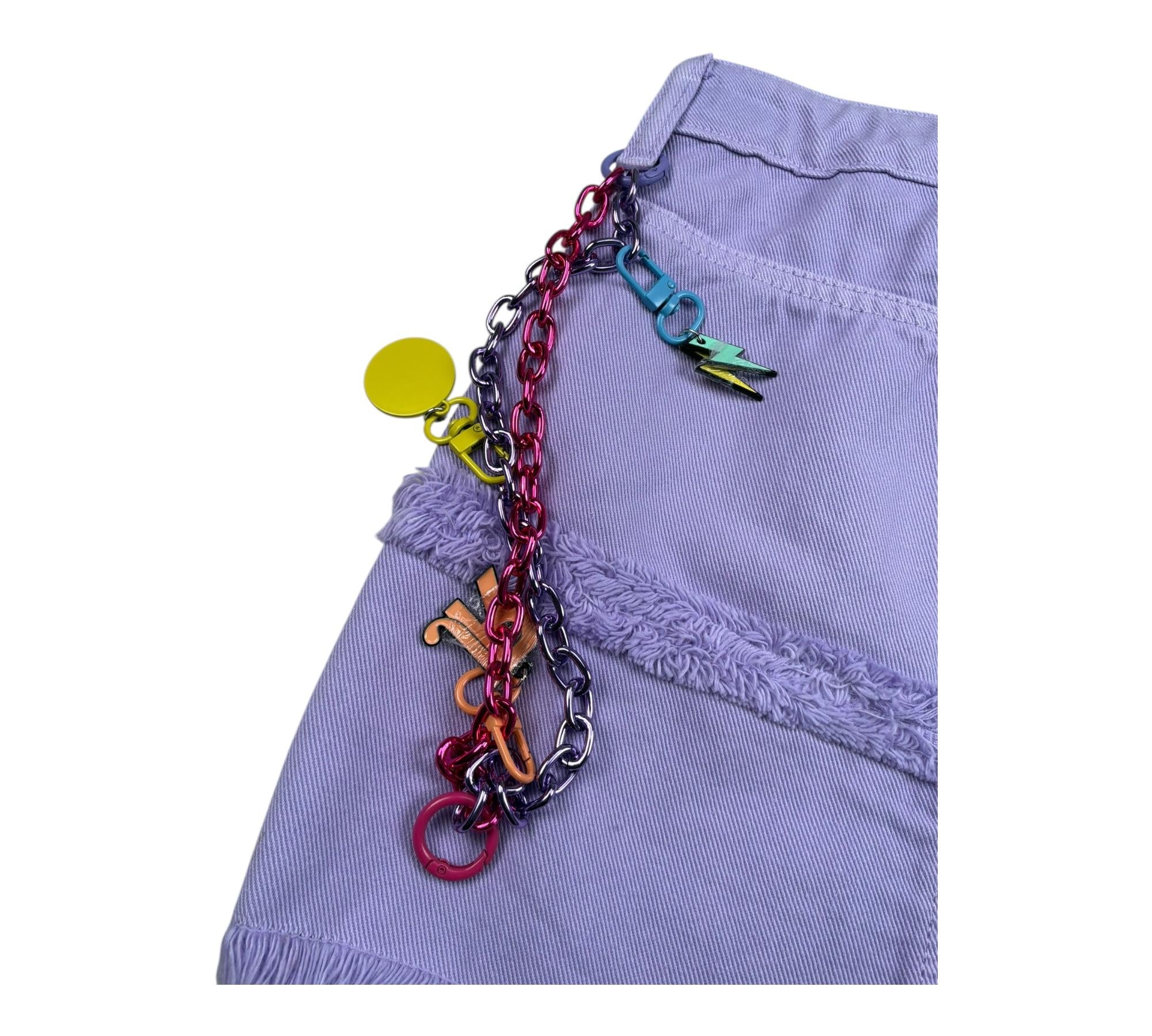 John Richmond Gonna In Denim Tinta Unita con Applicazioni per Bambina RGP26143GO LILLA JOHN RICHMOND 