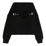 John Richmond Felpa con Zip E Cappuccio Tinta Unita con Stampa per Bambina RGP25001FE NERO JOHN RICHMOND 