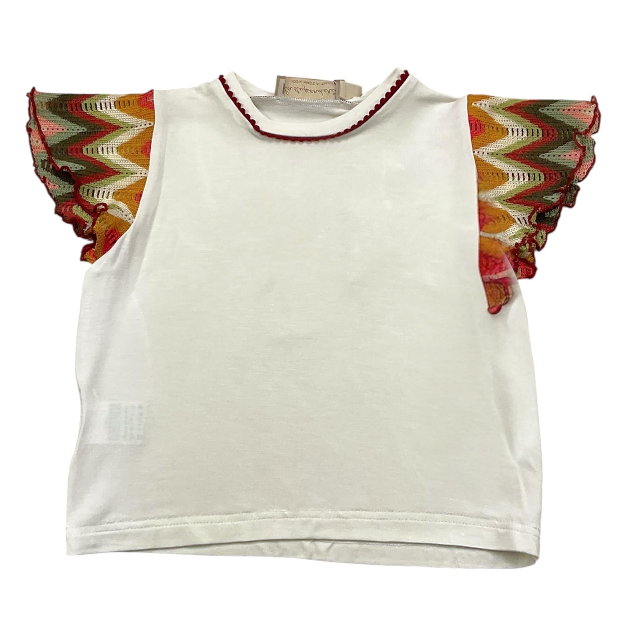 La Stupenderia Canotta Tinta Unita con Maniche In Contrasto per Bambina TJMG72 BIANCO LA STUPENDERIA 