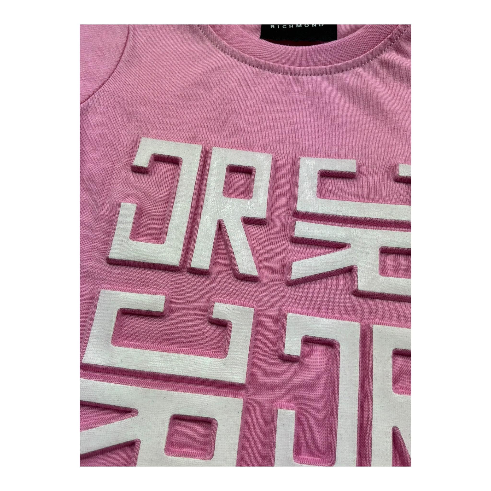 John Richmond T-Shirt Girocollo Tinta Unita con Logo per Neonata RIP26026TS ROSA JOHN RICHMOND 