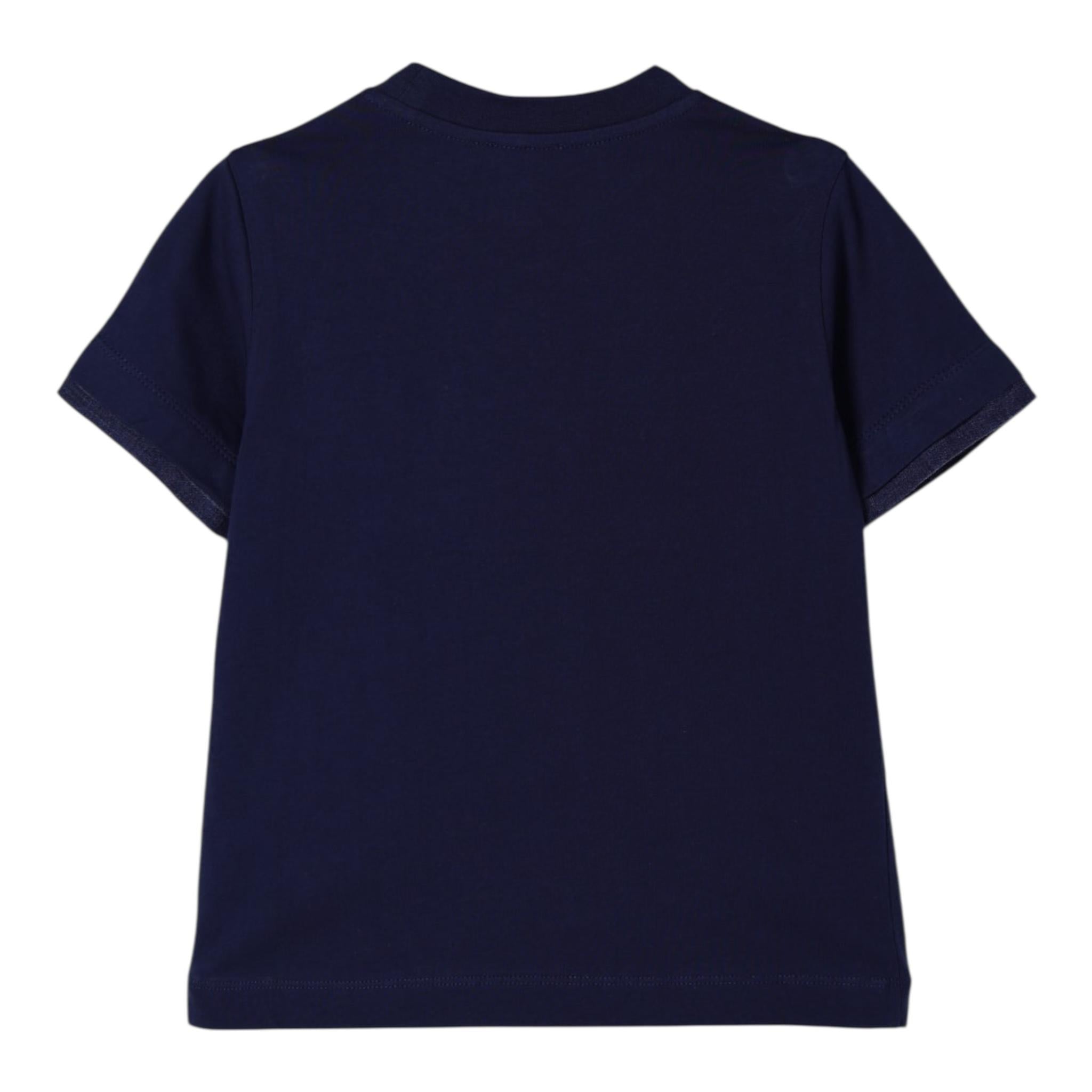 Fay T-Shirt Girocollo Tinta Unita con Taschino per Bambino FW8Q01 BLU FAY 