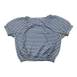 Zhoe & Tobiah T-Shirt Bicolore Con Fantasia A Righe Bianco/Blu Per Bambina